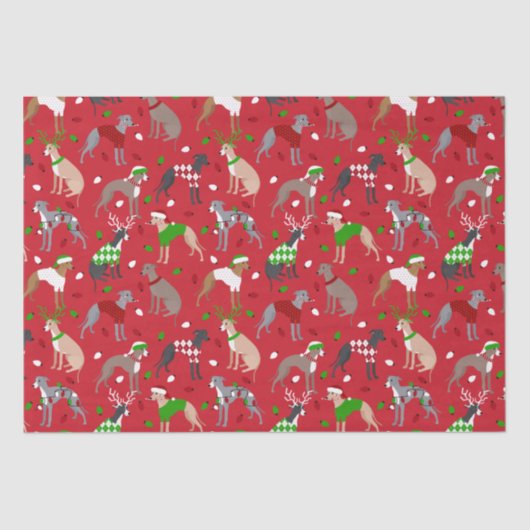 kerstcadeau voor Italiaans Greyhound Dog Tissuepapier (Voorkant)