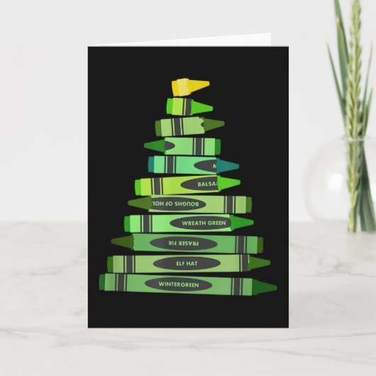 Kerstcadeau voor leraar Crayon Boom Kaart (Voorkant)