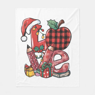 Kerstcadeau voor leraar Prettig kerstfeest Fleece Deken