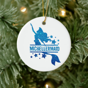 kerstcadeau voor maid princess glitter keramisch ornament