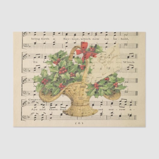 Kerstcadeau voor muziek op vel tissuepapier (Voorkant)