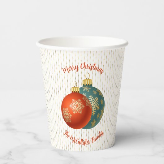 kerstcadeau voor Oranje versieringen Papieren Bekers (Achterkant)