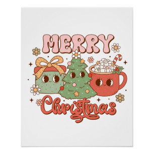 kerstcadeau voor prettige feestdagen perfect poster