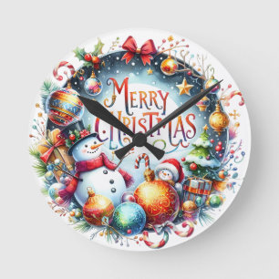 kerstcadeau voor prettige feestdagen ronde klok