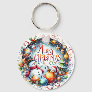 kerstcadeau voor prettige feestdagen sleutelhanger