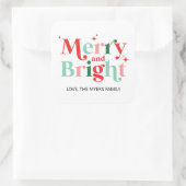 kerstcadeau voor roze rood vierkante sticker (Tas)