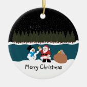 kerstcadeau voor Snowman met kerstmis Keramisch Ornament (Voorkant)