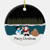 kerstcadeau voor Snowman met kerstmis Keramisch Ornament (Achterkant)