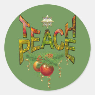 kerstcadeau voor Teach-Peace Ronde Sticker