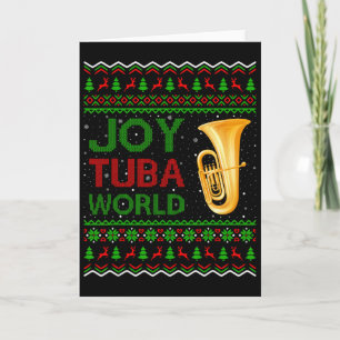 Kerstcadeau voor wereldmuzieklover lelijke kersttr kaart
