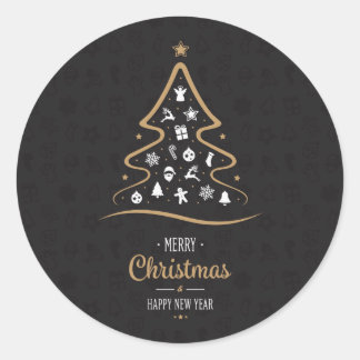 kerstcadeau voor zwarte kerst ronde sticker