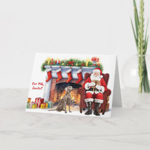 Kerstcadeau Weimaraner hond Kerstmis Feestdagen Kaart
