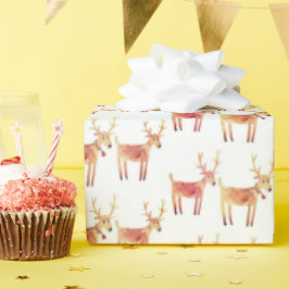 Kerstcadeau wrap rustieke rendieren cadeaupapier