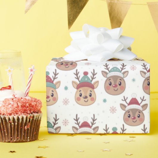 Kerstcadeau wrap schattig rendier cadeaupapier (Verjaardagsfeest)
