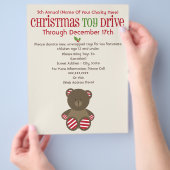 Kerstcadeauactie Flyer Gestreepte Beer (Hand)