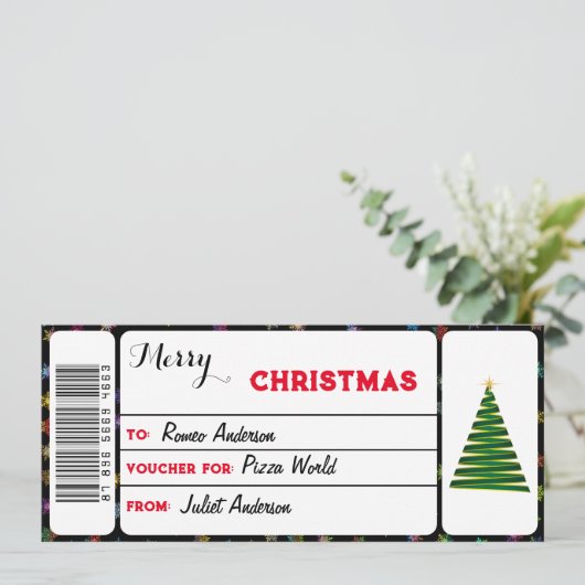 Kerstcadeaubon (Staand voorkant)