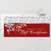 kerstcadeaubon Detailhandel Floral Red 2 (Voorkant / Achterkant)