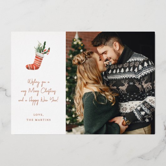 kerstcadeaubon kerstcadeau folie uitnodiging (Voorkant)