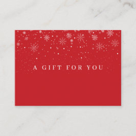 Kerstcadeaubon met sneeuwvlokken kortingskaartje