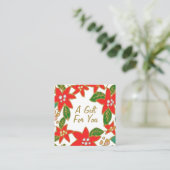 kerstcadeaubon vierkante visitekaartje (Staand voorkant)