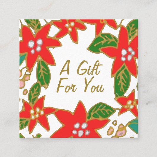 kerstcadeaubon vierkante visitekaartje (Voorkant)