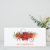 Kerstcadeaubon Winter Rode Poinsettia (Staand voorkant)