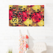 kerstcadeaubonen Bows Snowflakes Holiday Spandoek (Insitu)