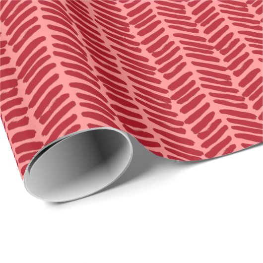 kerstcadeaubonnen met koraalrood roze zigzag cadeaupapier (Rol Hoek)
