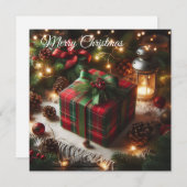 kerstcadeaubox feestdagenkaart (Voorkant / Achterkant)