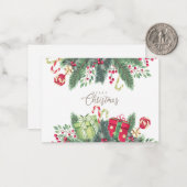 kerstcadeaudecoratie notitiekaartje (Voorkant / Achterkant in situ)