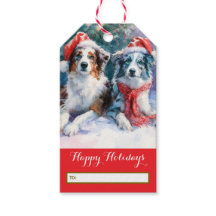 Kerstcadeaukaartje voor Border Collie