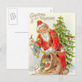 kerstcadeaukerstkerstkerstkerstkerstman feestdagenkaart (Voorkant / Achterkant)