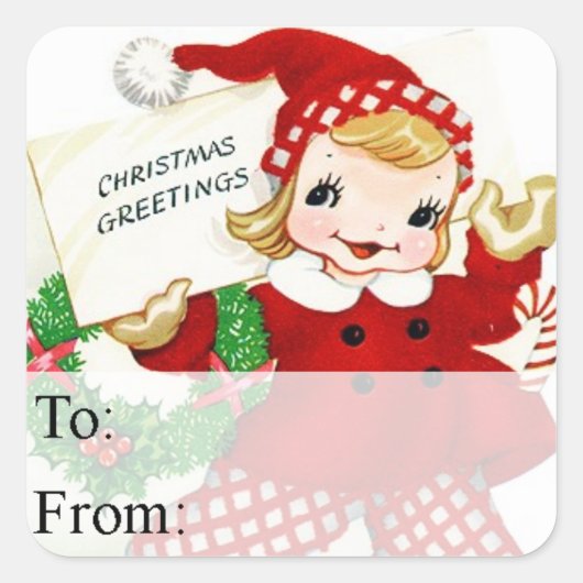 kerstcadeauLabel voor kerstcadeaus Vierkante Sticker (Voorkant)