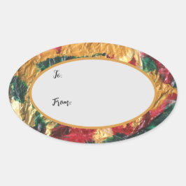 kerstcadeaulabels ovale sticker