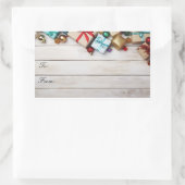 kerstcadeaulabels rechthoekige sticker (Tas)