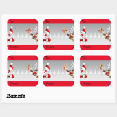 kerstcadeaulabels vierkante sticker (Vel)