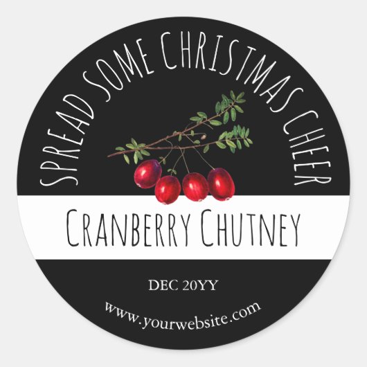kerstcadeaulabels voor Cranberry Chutney Ronde Sticker (Voorkant)