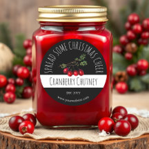 kerstcadeaulabels voor Cranberry Chutney