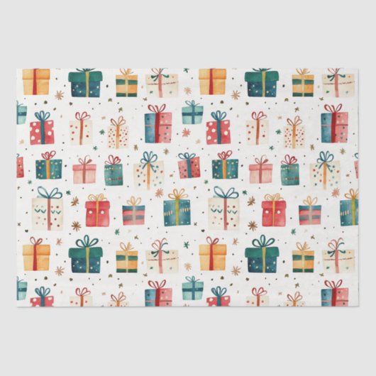  kerstcadeaupakketten tissuepapier (Voorkant)