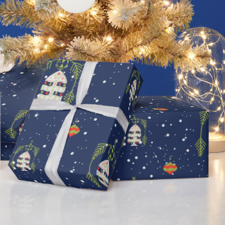 Kerstcadeaupapier Dennentak Boog Cadeaupapier