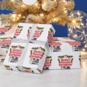 Kerstcadeaupapier met favoriete zorgverlener van S Cadeaupapier