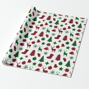 kerstcadeaupapier met kerstbomen die de pan uit go cadeaupapier