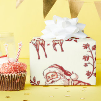 Kerstcadeaupapier met vintage rode toile cadeaupapier