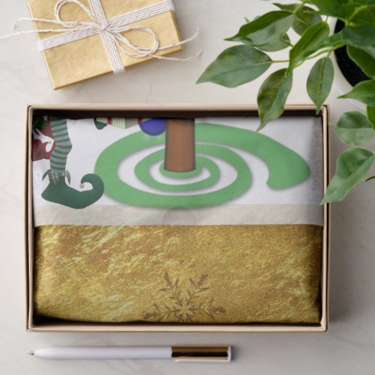 kerstcadeaupapier Santa Elf Snowman Tissuepapier (Geschenk)