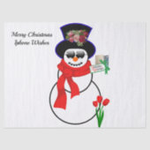 kerstcadeaupapier, Snowman Iphone 11pro Tissuepapier (Voorkant)