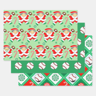 kerstcadeaupapier voor honkbal inpakpapier vel