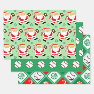 kerstcadeaupapier voor honkbal inpakpapier vel
