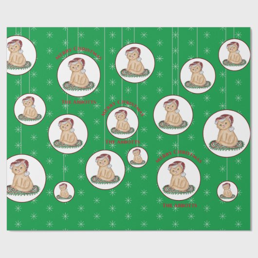 kerstcadeaupapier voor kattenkat-feestdag cadeaupapier (Vlak)