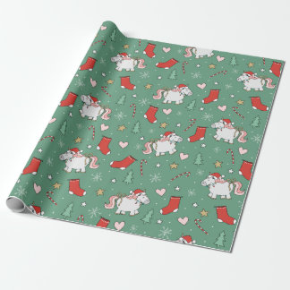 kerstcadeaupapier voor Unicorn Holiday Cadeaupapier