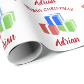 kerstcadeaupatroon Gepersonaliseerd naam Cadeaupapier (Rol Hoek)